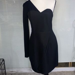 BLAQUE LABEL | sweetheart neckline one shoulder bodycon mini dress | Sz Med